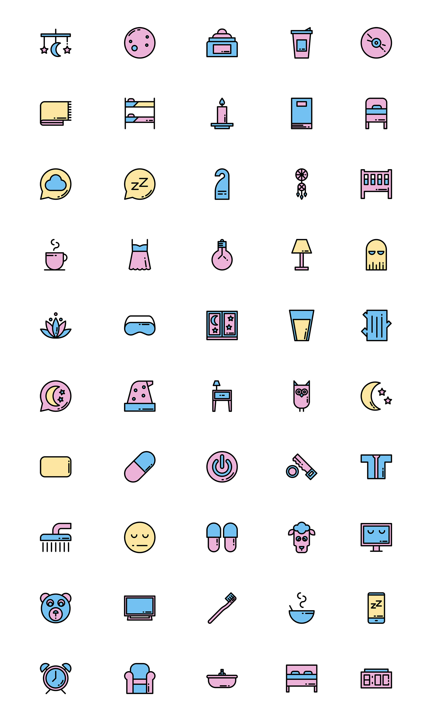 50枚可爱睡眠图标