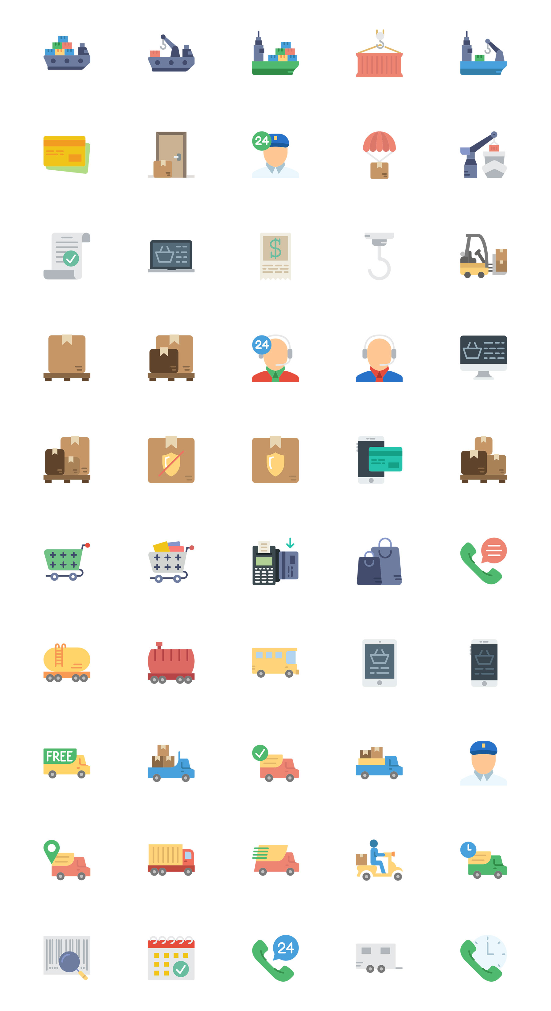 50枚物流元素图标_UI设计_UI教程 - Uirush素材库.net
