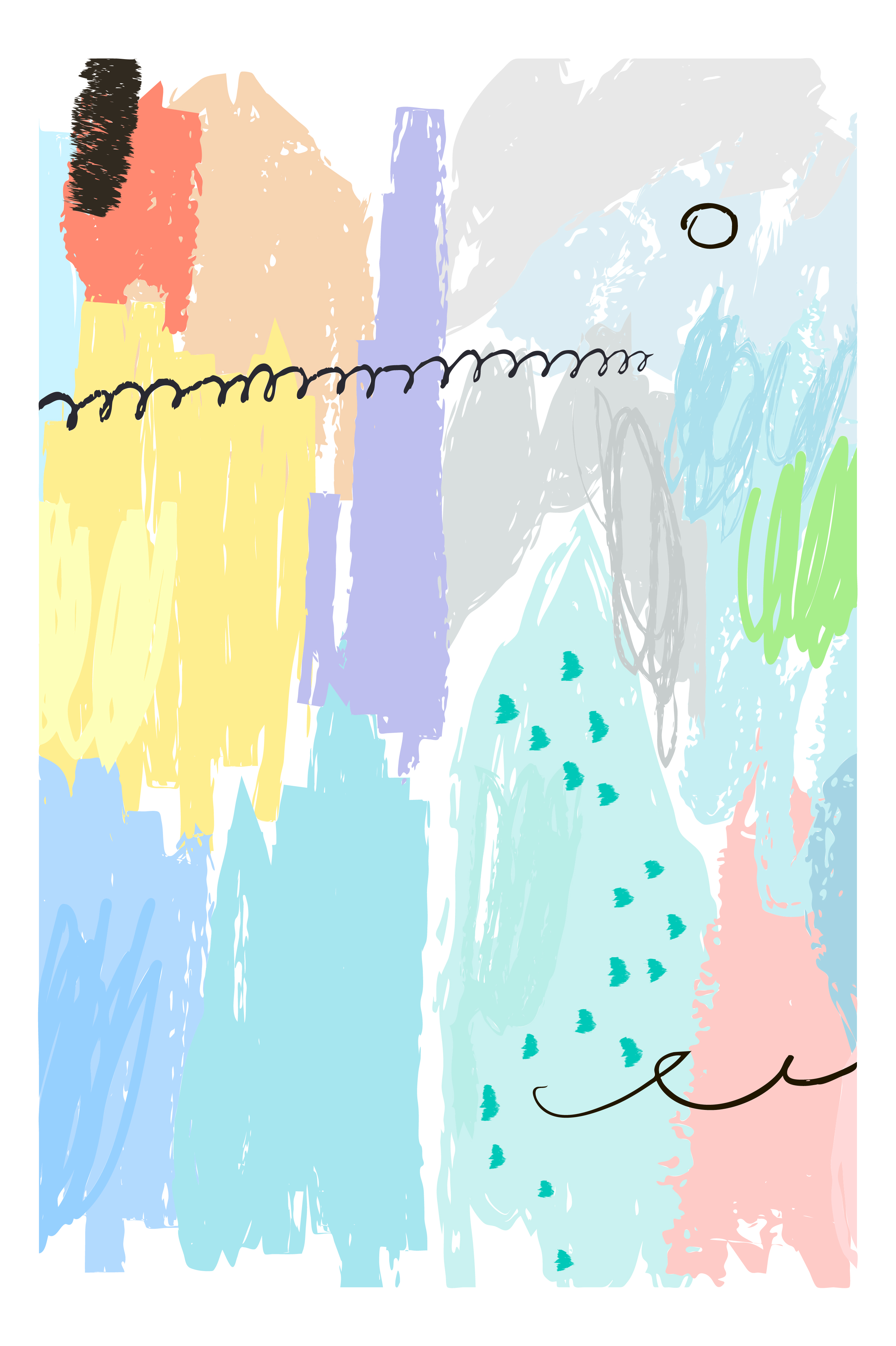 62组涂鸦花朵插画